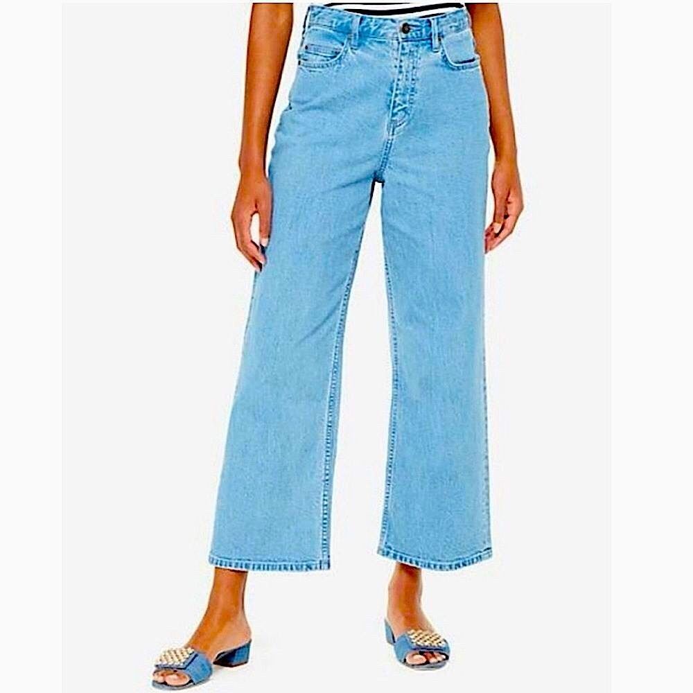 KATE SPADE Jeans Oh La La Wide Leg Denim Cropped Jeans Size 30